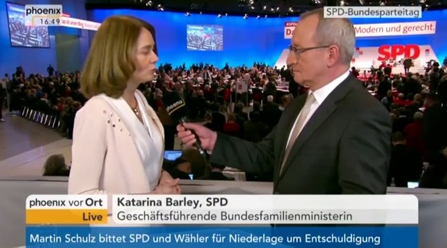 Katarina Barley beim SPD-Bundesparteitag über Schulz & Koalition-t58OJSq5FEw