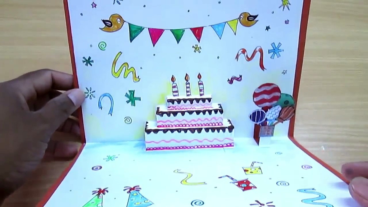 Happy Birthday Cake _ Pop Up Card Tutorial HomemMade Pop Up Cards _ Pop Up Cards Step By Step-h-PXc1a0-2w