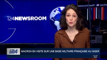 Emmanuel Macron en visite sur une base militaire française au Niger