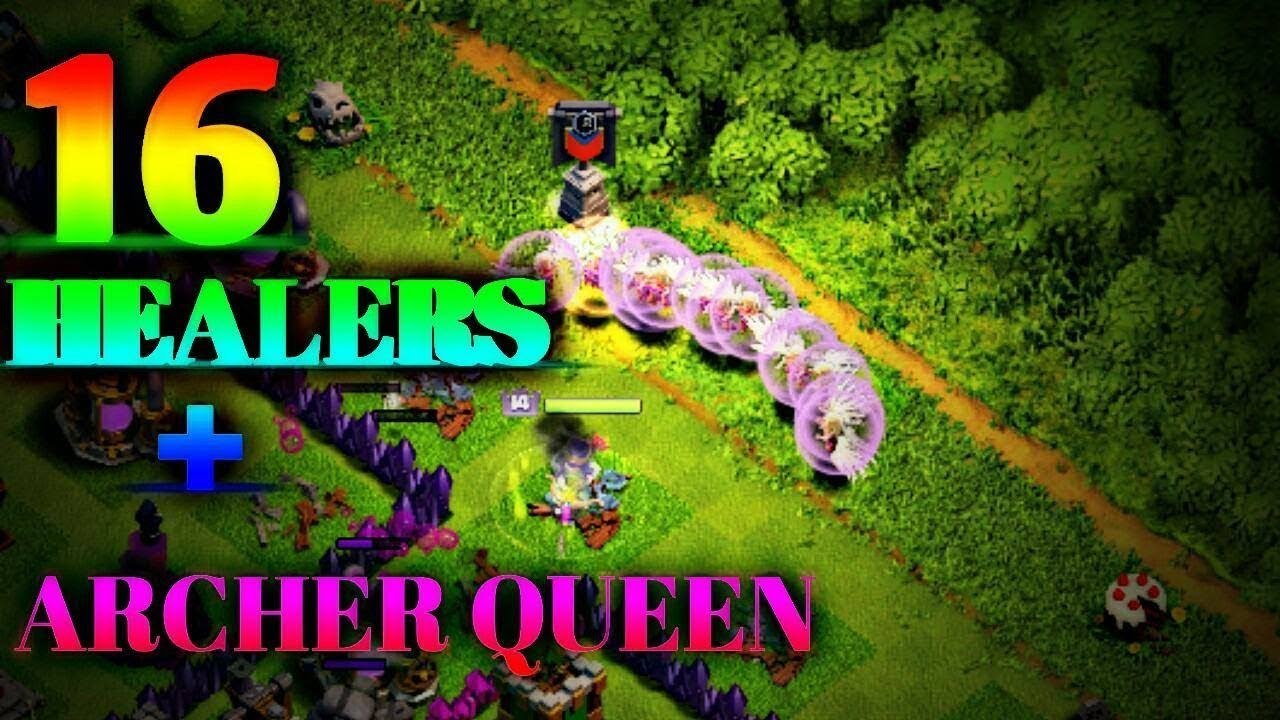 16 HEALER +ARCHER QUEEN WALK ATTACK ON TH9 || CLASH OF CLANS || BY GAMING WITH AJ