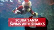 Santa swaps sleigh for scuba mask in Paris aquarium