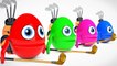 Learn Color & Learn Shapes Surprise Eggs Golf W Elephant Animal Cartoon Nursery Rhymes for Kids