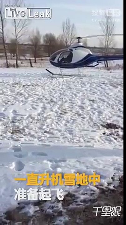 لحظة سقوط طائرة هليكوبتر بعد عملية إقلاع فاشلة