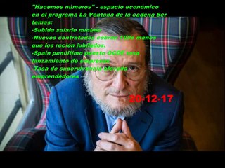 Santiago Niño Becerra – Subida salario mínimo, Nuevos contratados, Tasa de emprendimiento -	-20-12-17