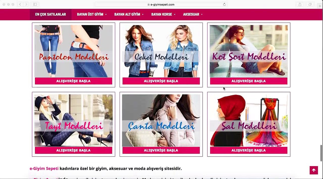 e-Giyim Sepeti Web Site Tanıtımı