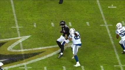 Jabaal Sheard and Barkevious Mingo ambush Flacco for 17-yard sack