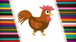 How to Draw a Chicken for Kids | Art for Kids - How to Draw Learn Colors for Kids