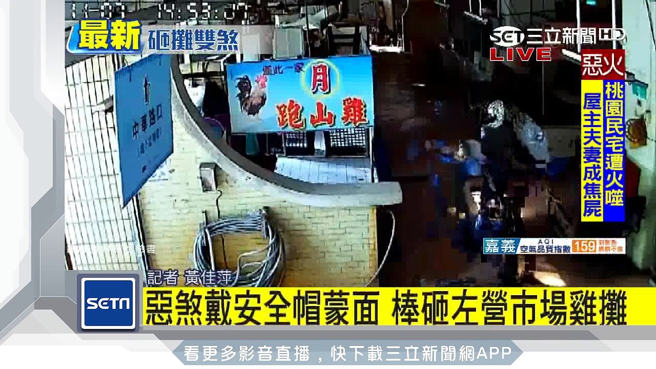 惡煞戴安全帽蒙面　棒砸左營市場雞攤｜三立新聞台