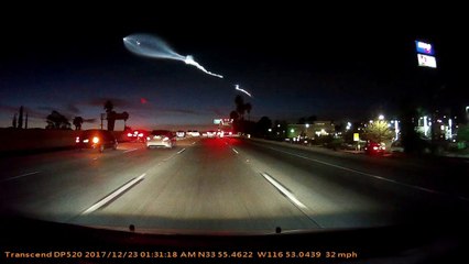 La fusée SpaceX filmée depuis une dashcam