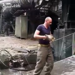 Man puts his hand in molten metal  Find, Make & Share Gfycat GIFs