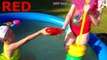 Bad kid Steals Stacking Ring Toy in Pool, Learn colors w
