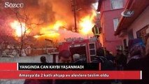 Amasya’da 2 katlı ahşap ev alevlere teslim oldu