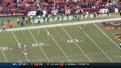 Cousins drops a 31-yard TD to Davis despite off-balance throw