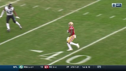 Jimmy Garoppolo fires pass to Marquise Goodwin for 24 yards