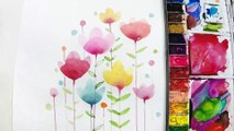 [LVL2] Painting Easy Simple Flowers, Watercolor painting for beginners-se4-10Hjp2E
