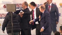 Cumhurbaşkanı Erdoğan'a sarılmak isteyen bir kişi paniğe neden oldu