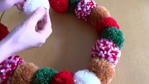 毛糸ポンポンでクリスマスリースの作り方☆-SvU0JShttC0
