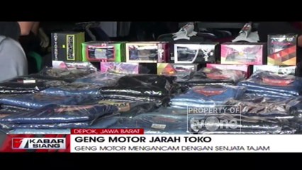 Aksi Geng Motor Jarah Toko Pakaian di Depok Terekam CCTV