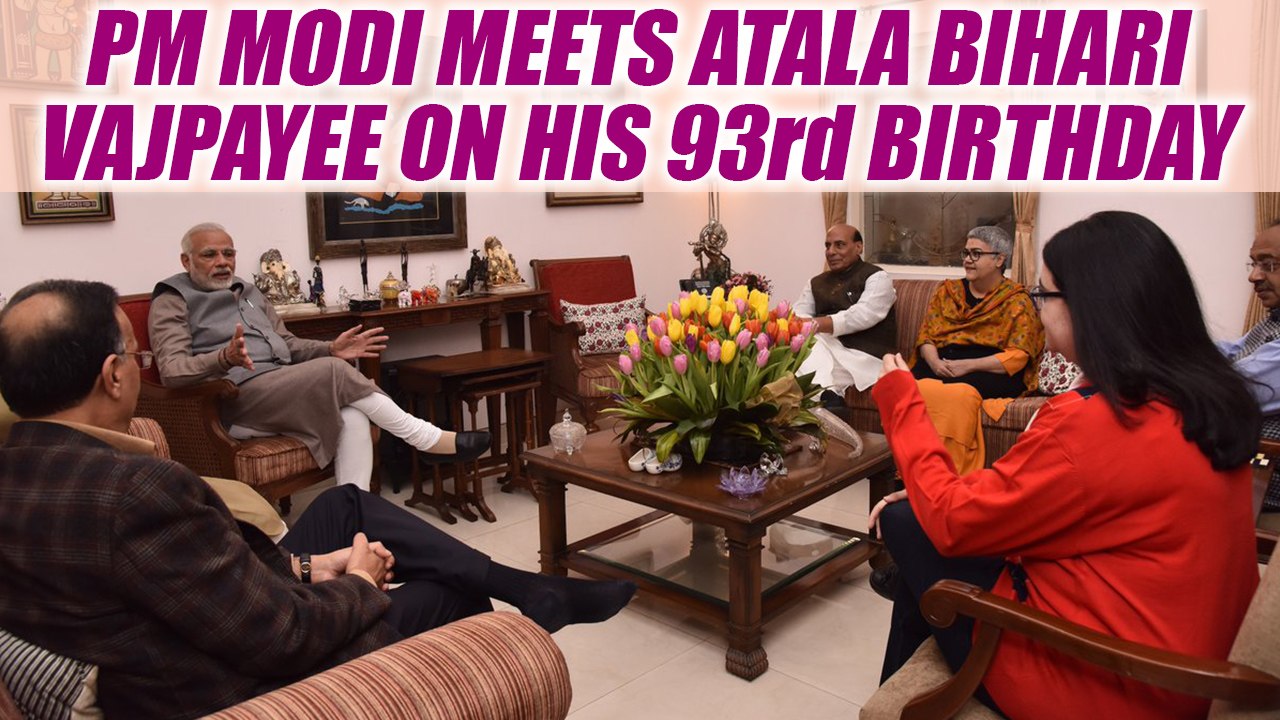 PM Modi visit former Prime Minister Atal Bihari Vajpayee on his 93rd birthday, Watch | Oneindia News