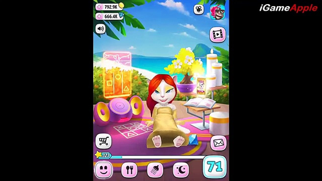 My Talking Angela Evening Gown with Red Side Swept Hailr Makeover Gameplay for Kids HD