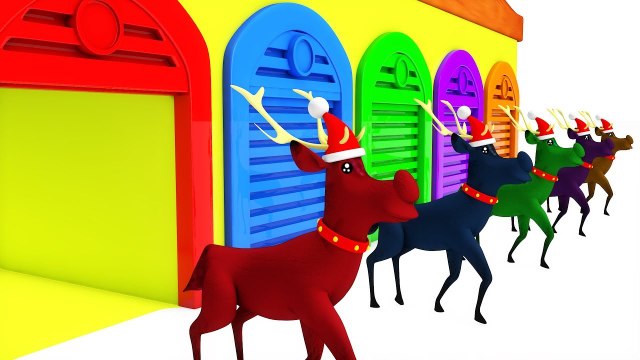 Learn Color Reindeer Christmas House W Ball Cartoon 3D Nursery Rhymes Song for Kids
