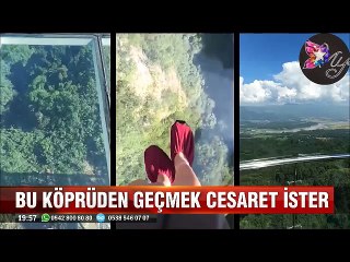 Dünyanın en uzun ve en yüksek cam köprüsünden geçenlerin korku dolu anları