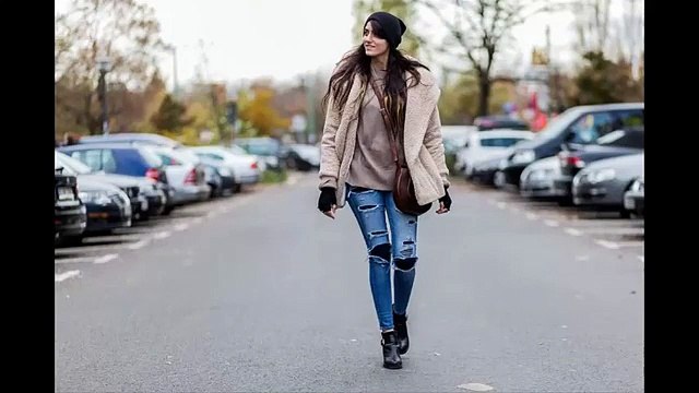 Ripped jeans winter outfits - 2018 Fashionista