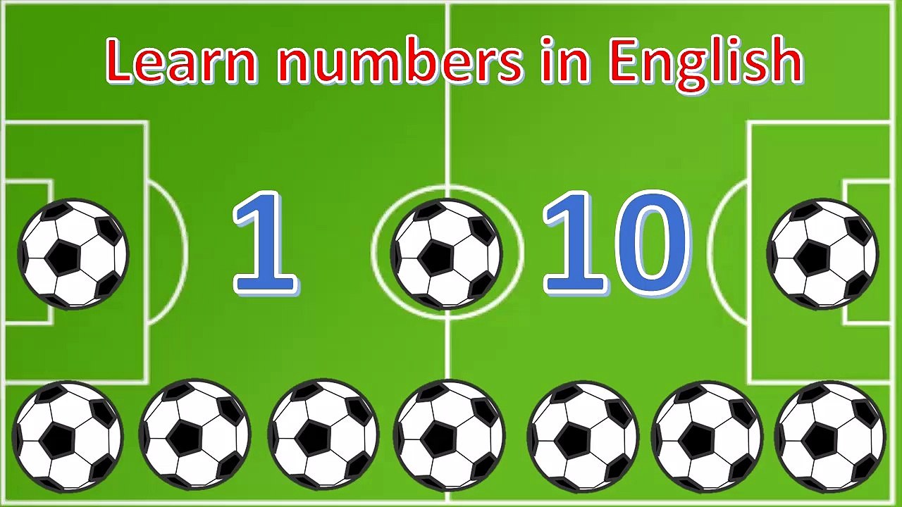 Learn numbers from 1 to 10 - numbers of football balls