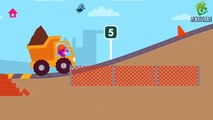 Digger Cartoons for Children - Backhoe, Excavator and Crane - Construction trucks for children Ep#1