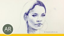 Porträt zeichnen. Z.B. Rihanna Portrait. Porträt-Zeichenkurse.-0N5JjKUAWsU