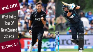 New Zealand vs West Indies | 3rd ODI | 26 Dec 2017 | NZ Won By 66 Runs & Series Win 3-0 | Highlights