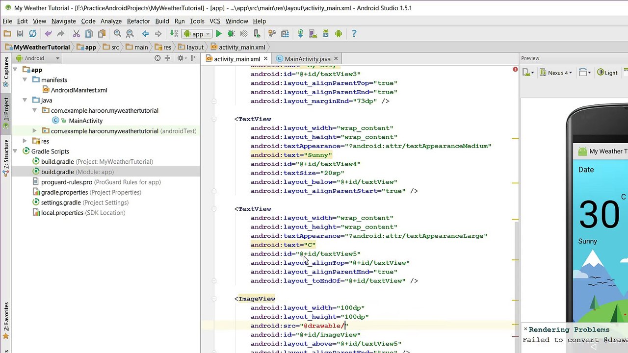 Weather App Tutorial in Android Studio using Restful API