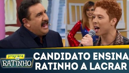 Candidato ensina Ratinho a lacrar