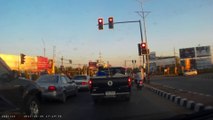 Truck Smashes Through Traffic Light