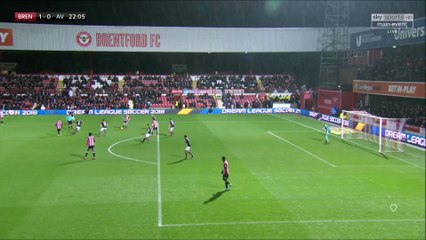 1-0 Romaine Sawyers Goal England  Championship - 26.12.2017 Brentford FC 1-0 Aston Villa