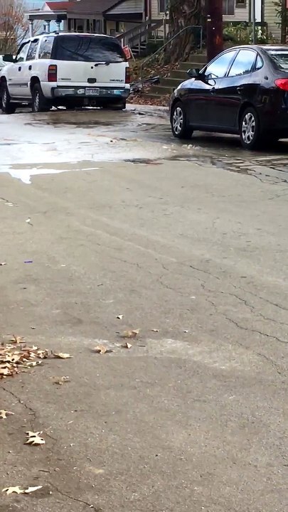 Water Main Broke Through Pavement