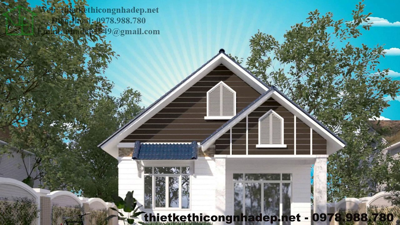 Mẫu thiết kế nhà cấp 4 mái thái, nhà cấp 4 ở nông thôn NDNC450