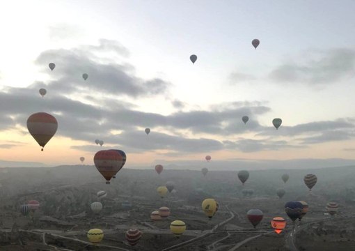 Kapadokya'da Balon Uçuş Rekoru Kırıldı