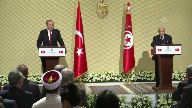 Cumhurbaşkanı Erdoğan - Tunus Cumhurbaşkanı Sibsi ortak basın toplantısı - TUNUS