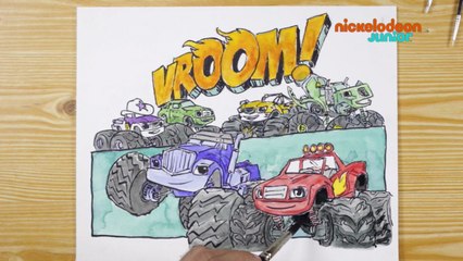 1, 2, 3… Coloriage ! | Blaze et les Monster Machines : Vroom vroom | NICKELODEON JUNIOR