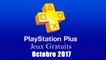 PlayStation Plus : Les Jeux Gratuits d'Octobre 2017