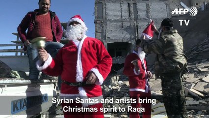 Syrian Santas and artists bring Christmas spirit to Raqa