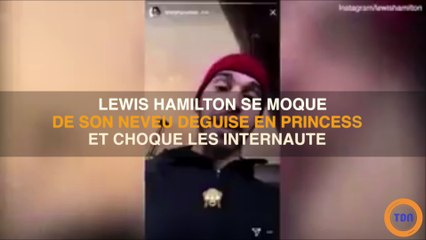 Lewis Hamilton se moque de son neveu déguisé en princesse et choque la Toile