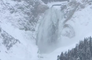 Snow Falls Over Yellowstone's Grand Canyon and Lower Falls