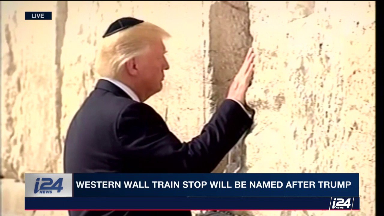 Trump's getting a big and permanent honor…a train station named after him near the Western Wall.