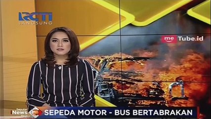Bus Terbakar Usai Tabrak Motor di Bantul, 1 Tewas