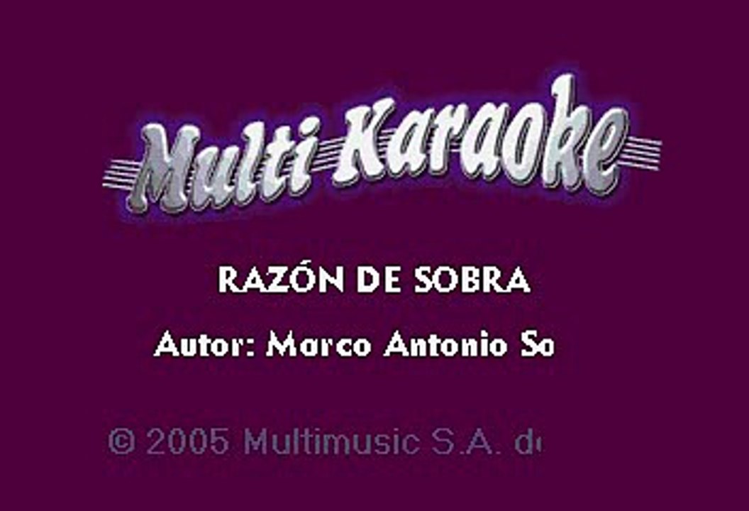 Marco Antonio Solis - Razon De Sobra (Karaoke)