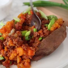 Sloppy Joe Baked Sweet Potatoes