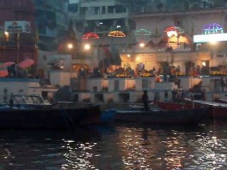 Sunset ritual on the Ganges