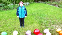 Learn Colours and Popping Water Balloons for Children and Toddlers _ Bad Kid L